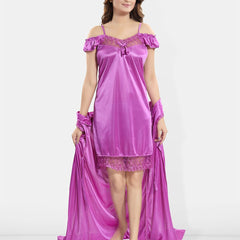 Be You Shoulder Straps Satin Nightdress & Robe