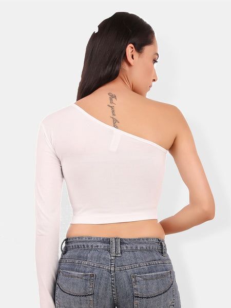 Be You One Shoulder Cotton Crop Top