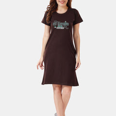 Be You Typographic Printed T-shirt Nightdress