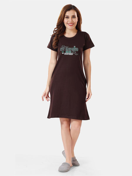Be You Typographic Printed T-shirt Nightdress