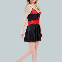 Be You V Neck Lace Up Details Satin Nightdress With Robe