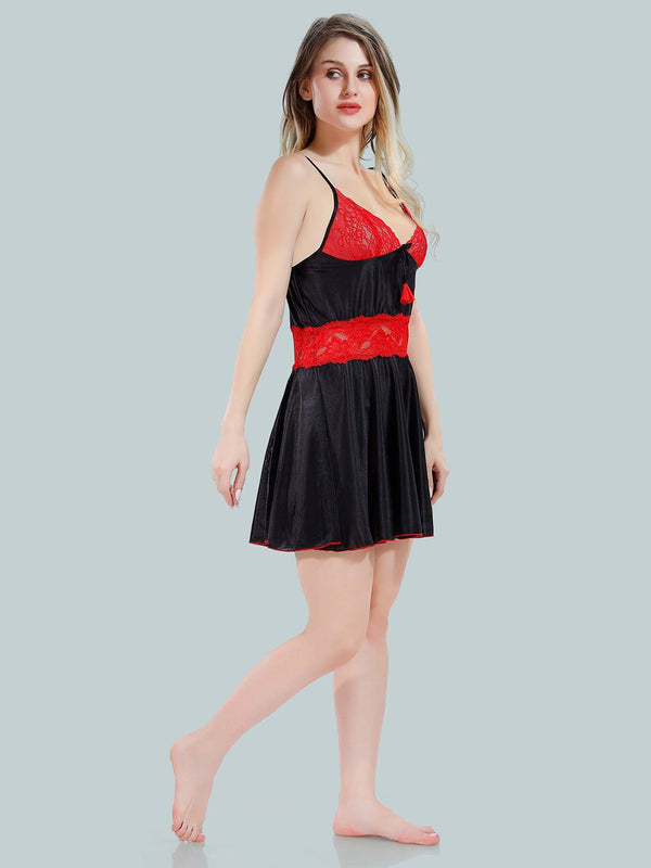 Be You V Neck Lace Up Details Satin Nightdress With Robe