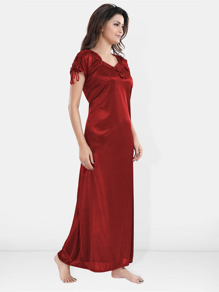 Be You V-Neck Satin Maxi Nightdress