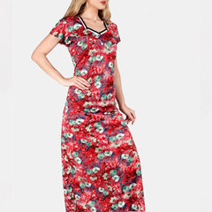 Be You Printed Satin Maternity Maxi Nightdress