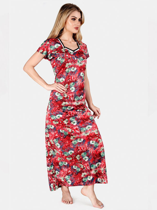 Be You Printed Satin Maternity Maxi Nightdress
