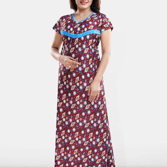 Be You Printed Maternity Maxi Nightdress