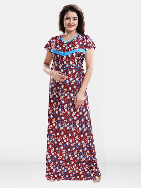 Be You Printed Maternity Maxi Nightdress