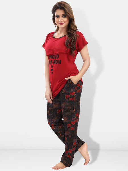 Be You Typography Printed Maternity Night Suit