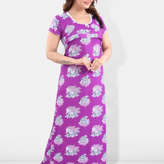 Be You Floral Printed Satin Maternity Maxi Sweat Nightdress