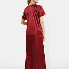 Be You Shoulder Straps Satin Maxi Wrap Nightdress With Robe