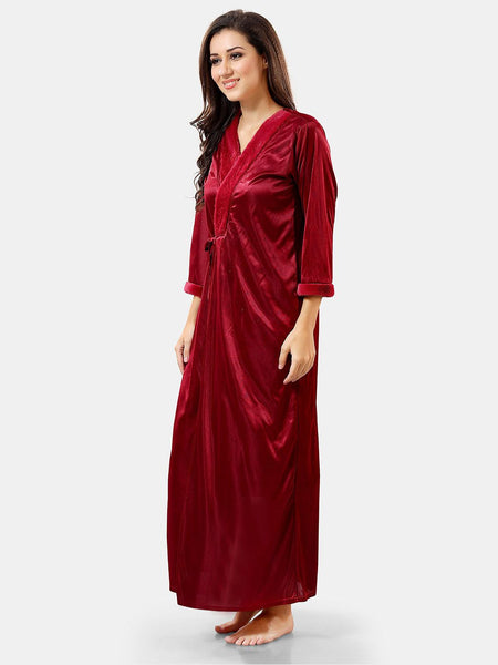 Be You Self Design Nightdress With Robe