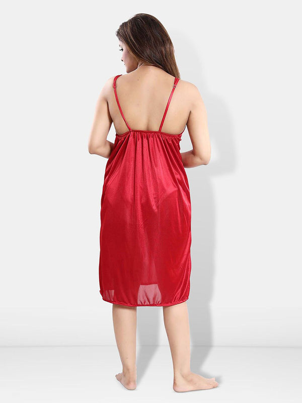 Be You Self Design V-Neck Maxi Nightdress with Robe