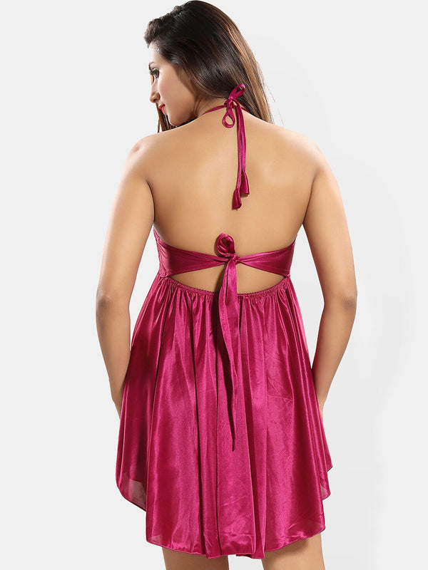 Be You Satin Halter Neck Baby Doll