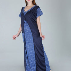 Be You Women Printed Satin Maxi Nightdress