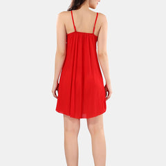 Be You Net Self Design Baby Doll Dress With Thong