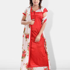 Be You Floral Printed Satin Maxi Nightdress with Robe