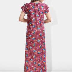 Be You Printed Satin Maxi Nightdress