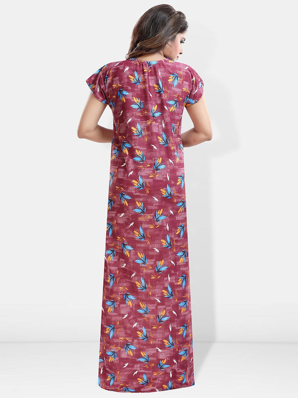 Be You Printed Satin Maxi Nightdress