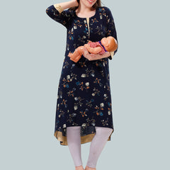 Be You Women Floral Printed A-Line Maternity Kurta