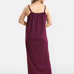 Be You Lace Women Lace Cotton Maxi Nightdress