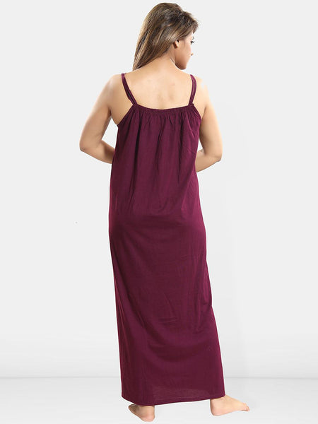 Be You Lace Women Lace Cotton Maxi Nightdress
