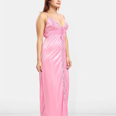 Be You Women Shoulder Straps Satin Maxi Nightdress