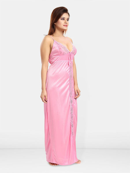 Be You Women Shoulder Straps Satin Maxi Nightdress