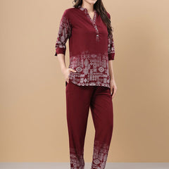 Be You Printed Mandarin Collar