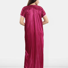 Be You Embroidered Satin Maxi Nightdress With Robe