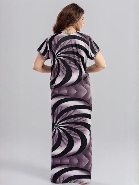 Be You Printed V-Neck Maternity Maxi Nightdress