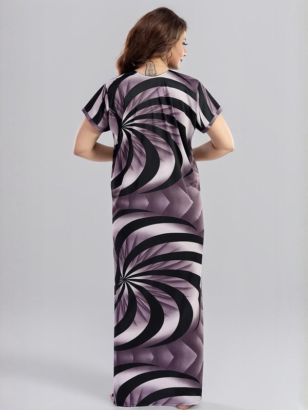 Be You Printed V-Neck Maternity Maxi Nightdress