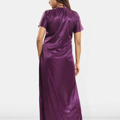 Be You Lace Design Halter Neck Nightdress With Robe