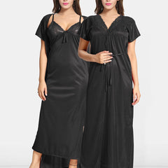 Be You Women Solid Nightdress with Robe
