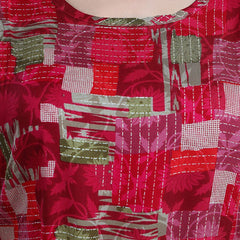 Be You Abstract Printed Bell Sleeves Maternity Fit and Flare Dress