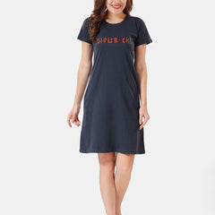 Be You Typographic Printed T-shirt Nightdress