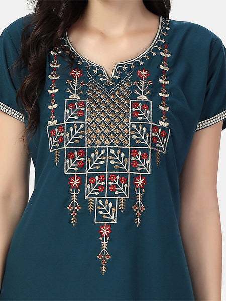 Be You Floral Embroidered Maxi Nightdress