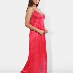Be You Shoulder Straps Satin Maxi Nightdress With Robe