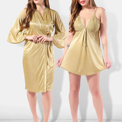 Be You Women Gold-Toned Nightdress