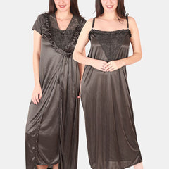 Be You Floral Lace Satin Maxi Nightdress With Robe