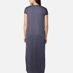 Be You Women Blue Printed Cotton Blend Maxi Maternity Nightdress