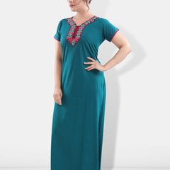 Be You Floral Embroidered V-Neck Maxi Nightdress