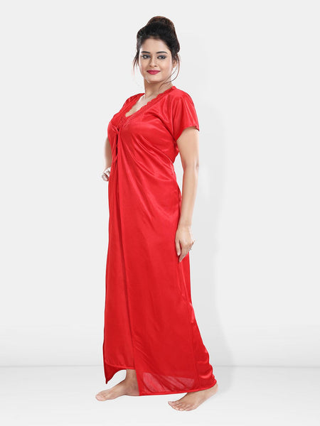 Be You Maxi Satin Wrap Nightdress With Robe