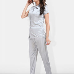 Be You Lapel Collar Satin Night suit