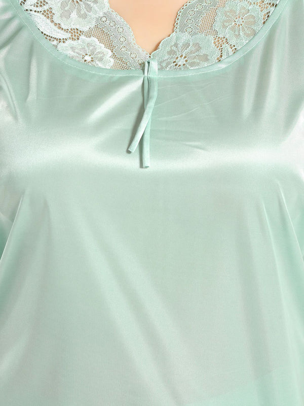 Be You Green Satin Maxi Shoulder Straps Nightdress