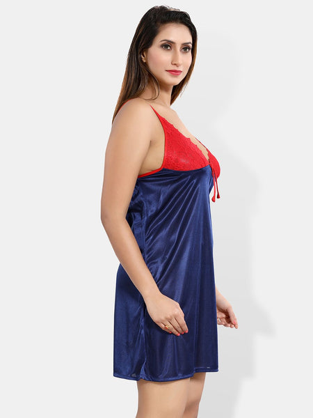 Be You Floral Lace Shoulder Straps Satin Nightdress With Robe