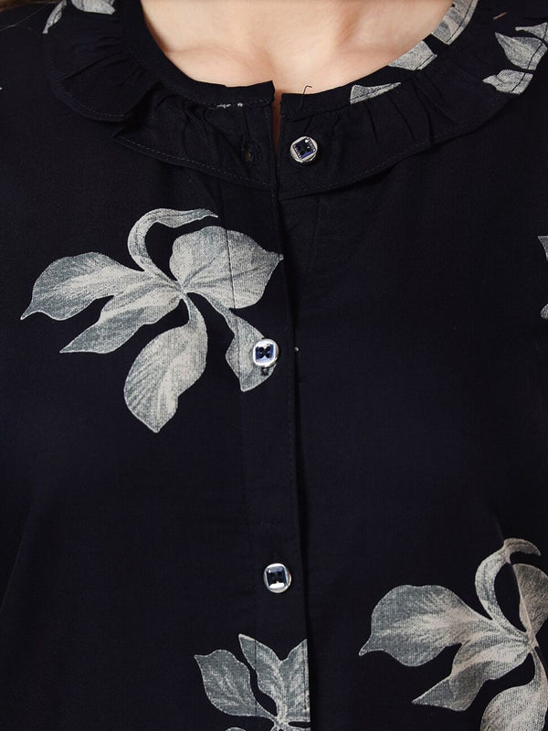Be You Floral Printed Shirt And Pyjama Night Suit