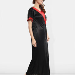 Be You Short Sleeves Satin Maxi Robe