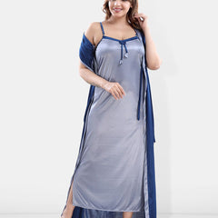 Be You Shoulder Straps Satin Maxi Nightdress with Robe