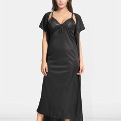 Be You Women Solid Nightdress with Robe