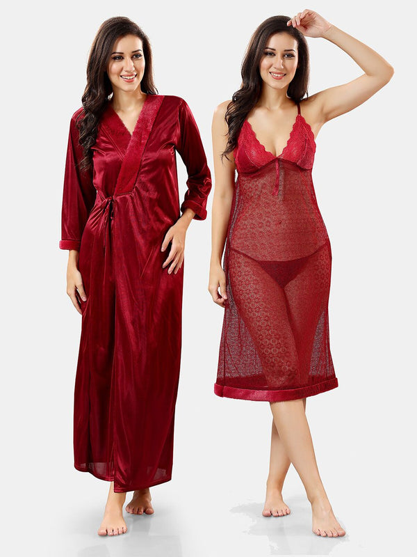 Be You Self Design Nightdress With Robe